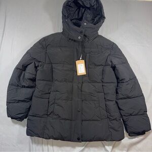 Wantdo Jacket Women’s XL Black Hooded Puffer Insulated Zip Warm  Parka Coat